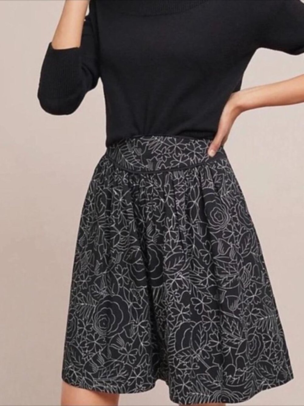 38 Of 52 Conversations By Anthropologie A-Line Floral Skirt Cottagecore Academia